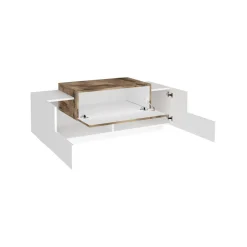 Cucina|Madie > Dmora Credenza bassa bianco lucida e ardesia 120x45x46h cm 3 ante - Aspera Grigio Ardesia, Bianco Lucido