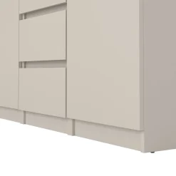 Credenza Beige 4 Cassetti 2 Ripiani 121x50x91h cm, Apertura Battente, Scorrevole - Angelika