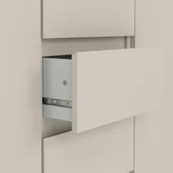 Credenza Beige 4 Cassetti 2 Ripiani 121x50x91h cm, Apertura Battente, Scorrevole - Angelika