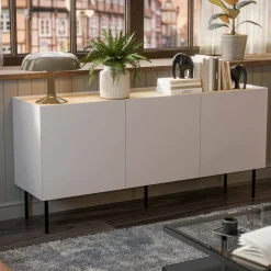 Credenza beige e rovere 150x40x70h cm 3 ante - Verrone