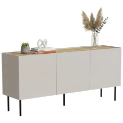 Credenza beige e rovere 150x40x70h cm 3 ante - Verrone