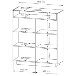 Credenze > Dmora Credenza Beige Marrone 4 Ripiani Apertura Battente 103x40x119h cm, 2 Ante - Halane Marrone, Beige