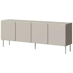 Credenza Beige 2 Ripiani Apertura Battente 200x42x75h cm, 4 Ante - Canino