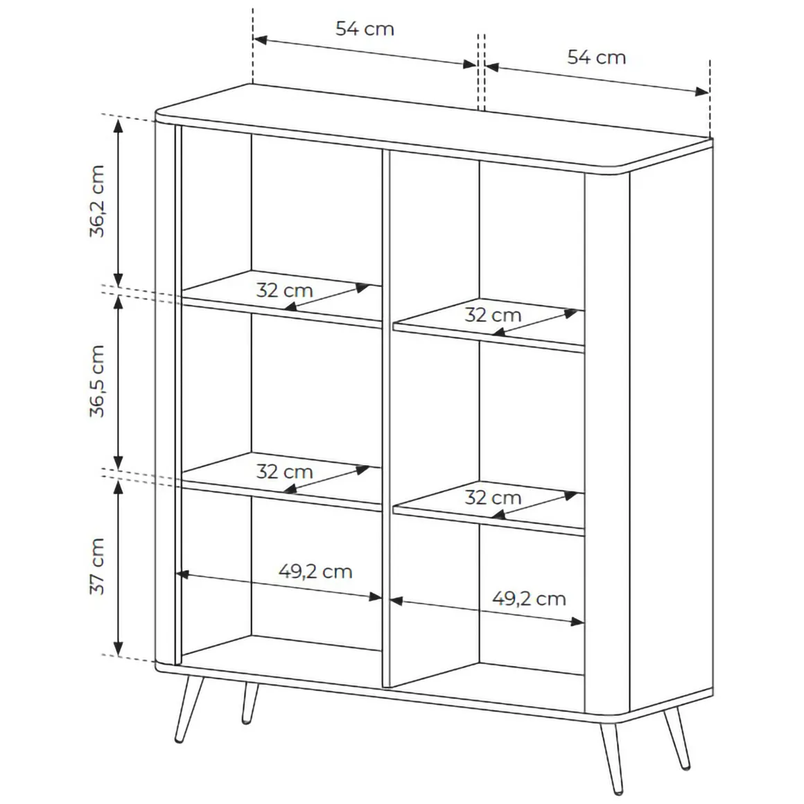 Credenze > Dmora Credenza 5 Ripiani Apertura Battente 104x40x123h cm, 3 Ante - Hatolaro Beige