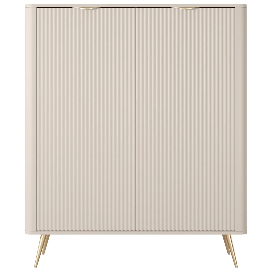 Credenze > Dmora Credenza 5 Ripiani Apertura Battente 104x40x123h cm, 3 Ante - Hatolaro Beige