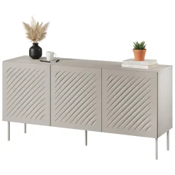 Credenza Beige un Ripiano 3 Vani 150.5x42x75h cm, 3 Ante - Stilo