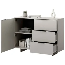Credenza beige 120x41x90h cm 1 anta e 3 cassetti - Rubiera