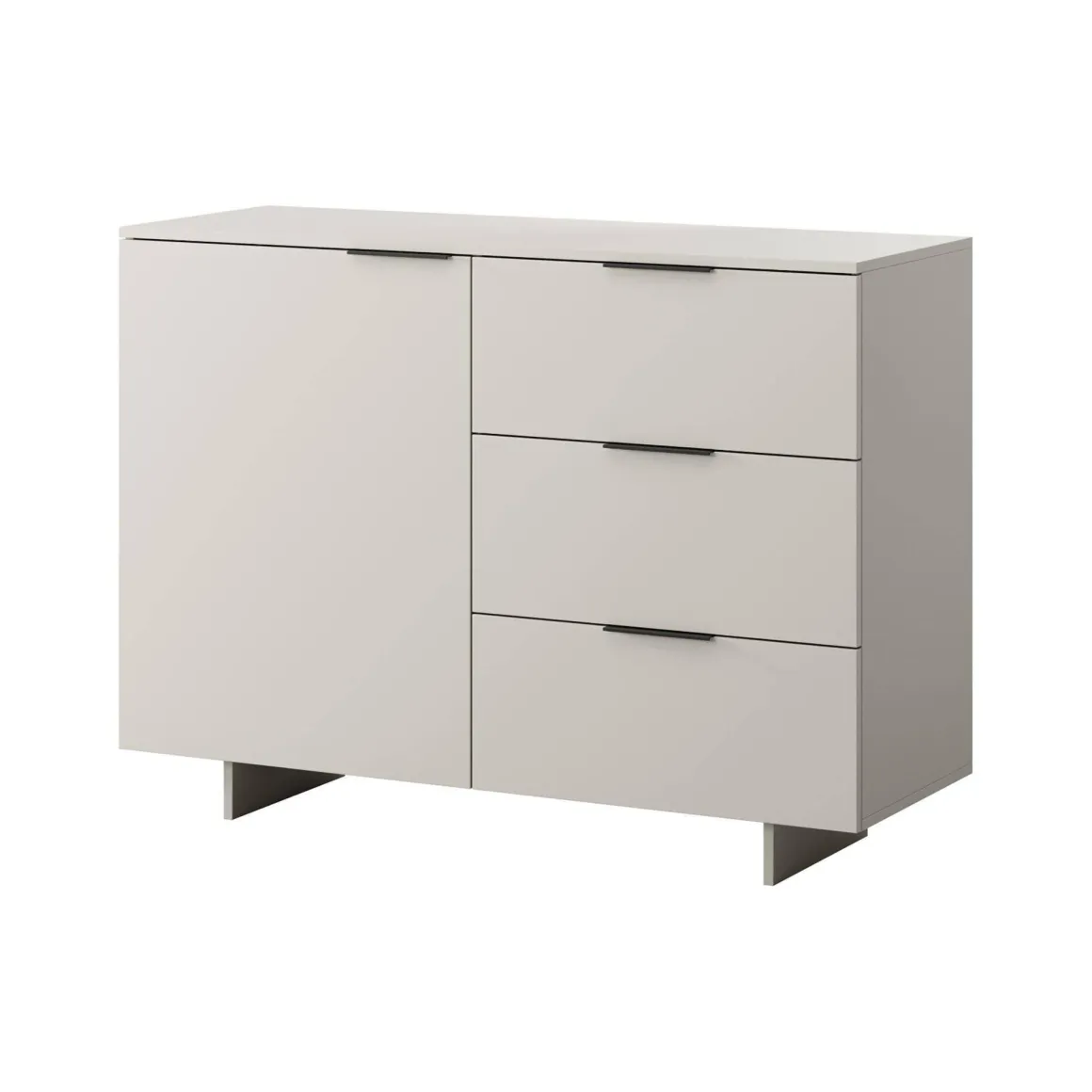 Credenza beige 120x41x90h cm 1 anta e 3 cassetti - Rubiera