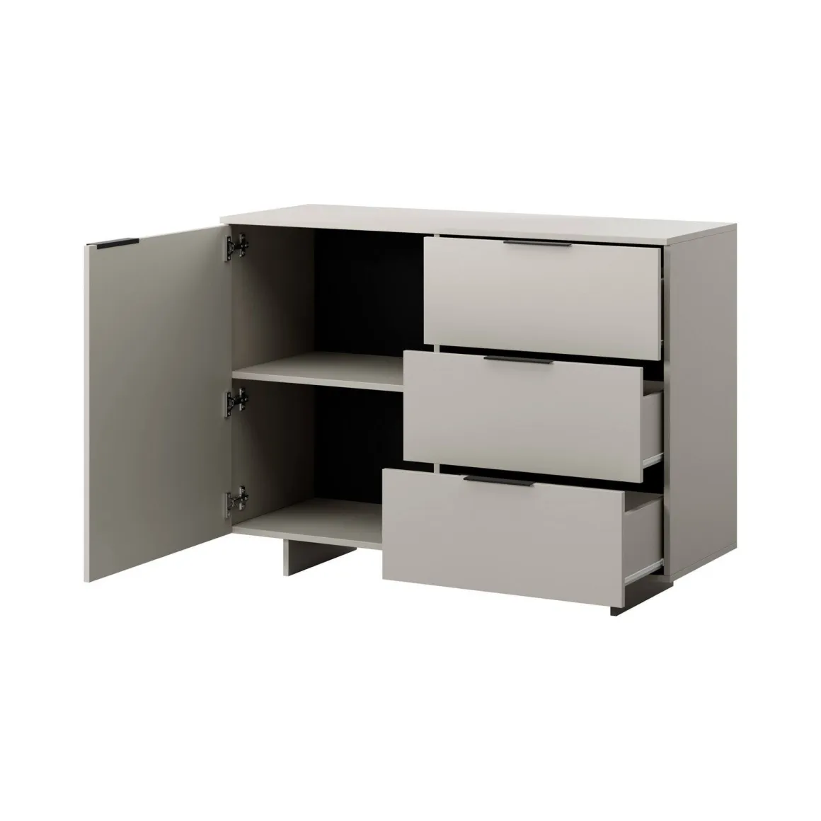 Credenza beige 120x41x90h cm 1 anta e 3 cassetti - Rubiera