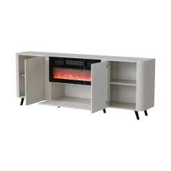 Madie|Credenze > Dmora Credenza beige 190x40x68h cm 3 ante - Briano Beige Cashmere