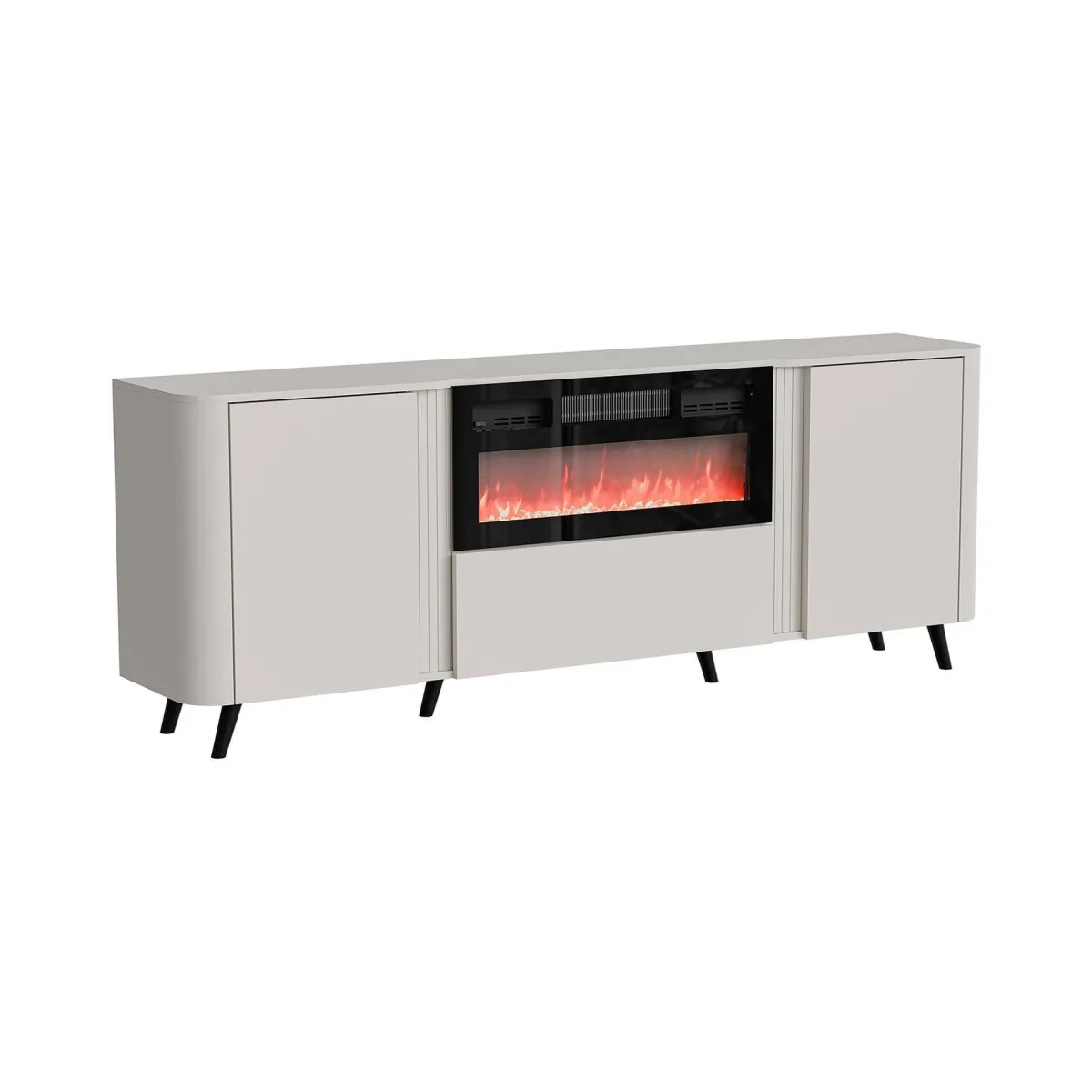Madie|Credenze > Dmora Credenza beige 190x40x68h cm 3 ante - Briano Beige Cashmere