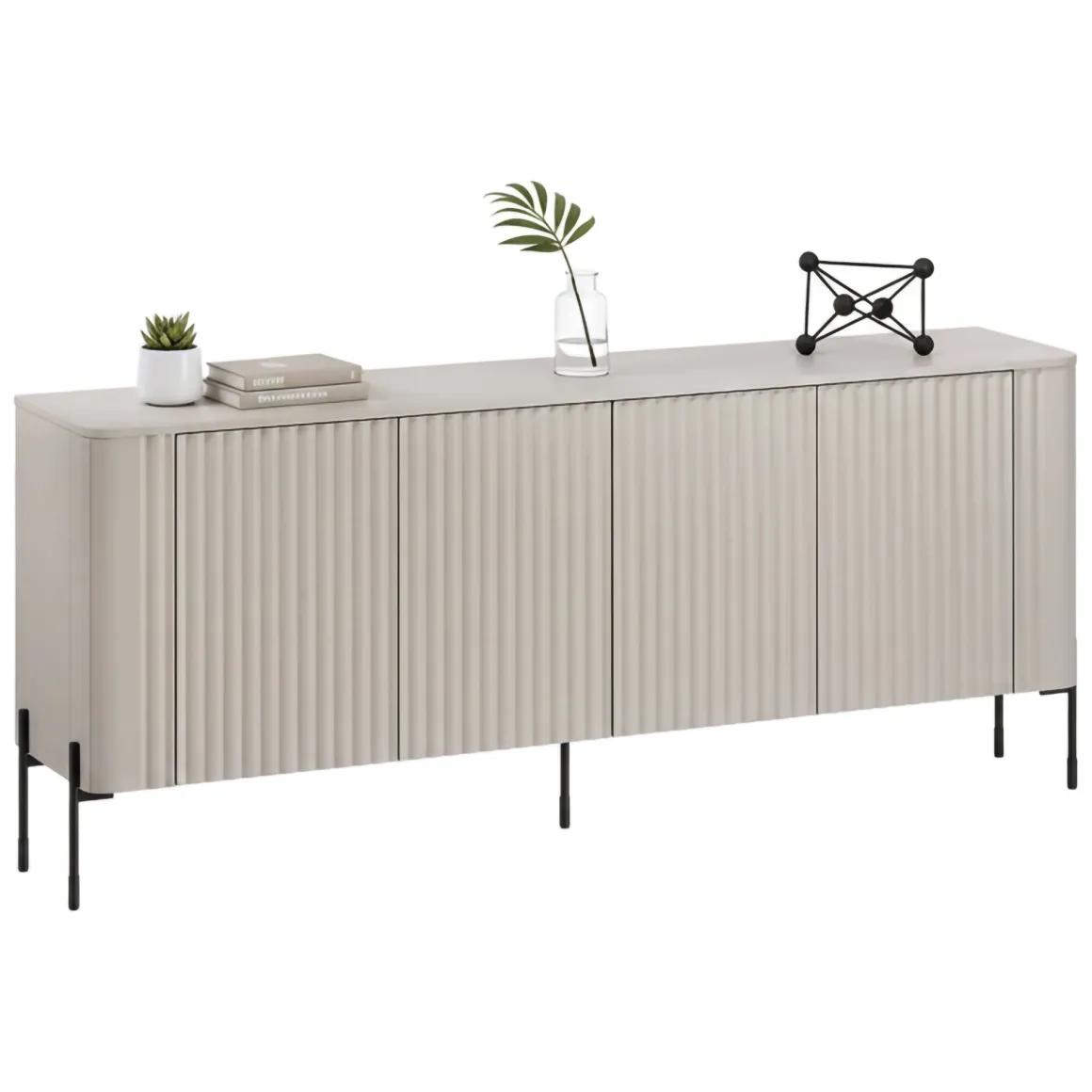 Credenza beige 190x39x80h cm 4 ante - Laion