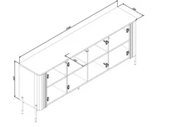 Credenza beige 190x39x80h cm 4 ante - Laion