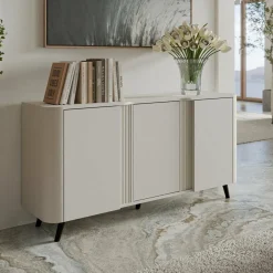 Credenza beige 150x42x70h cm 3 ante - Loreo