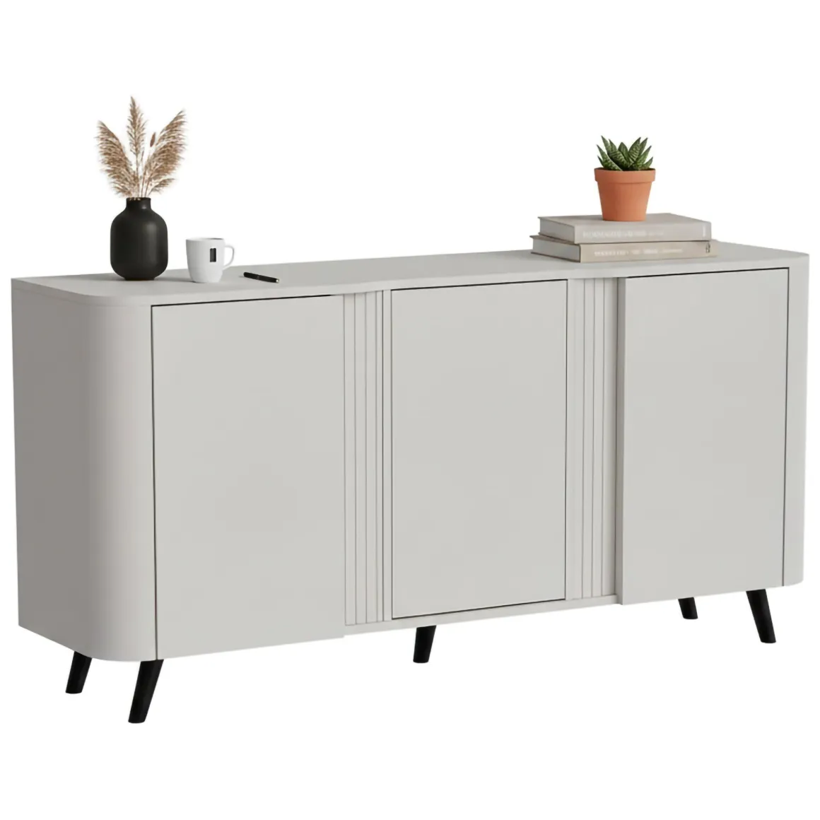 Credenza beige 150x42x70h cm 3 ante - Loreo