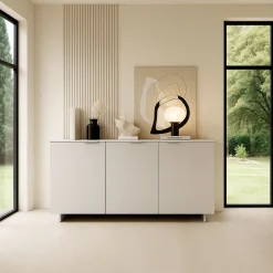 Madie|Credenze > Dmora Credenza beige 180x41x90h cm 3 ante - Neto Beige Cashmere