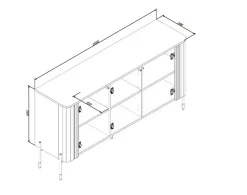 Credenza beige 150x39x80h cm 3 ante - Susegana