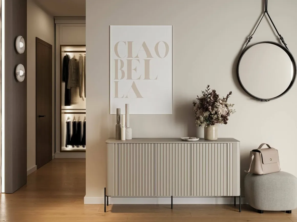 Credenza beige 150x39x80h cm 3 ante - Susegana