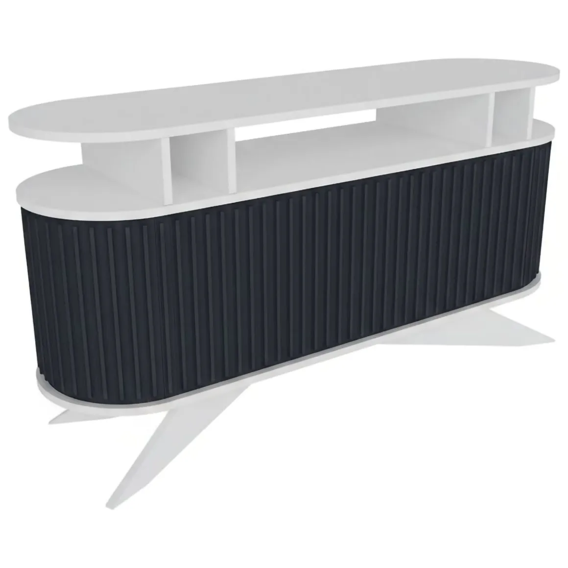 Credenza bianca e antracite 150x43x75h cm 2 ante - Joy