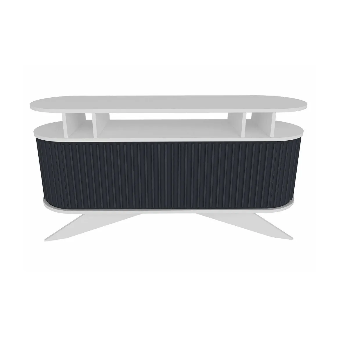 Credenza bianca e antracite 150x43x75h cm 2 ante - Joy