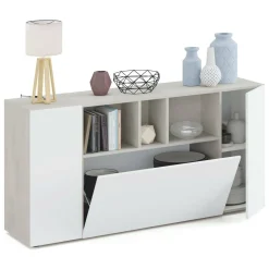 Credenza bianca e cemento 150x41x76h cm 3 ante - Crisantemo