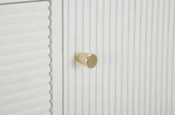 Madie|Credenze > Dmora Credenza bianca e marrone 117x37x90h cm 2 ante e 4 cassetti - Acute Marrone, Bianco