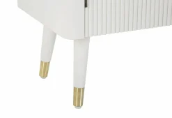 Madie|Credenze > Dmora Credenza bianca e marrone 117x37x90h cm 2 ante e 4 cassetti - Acute Marrone, Bianco