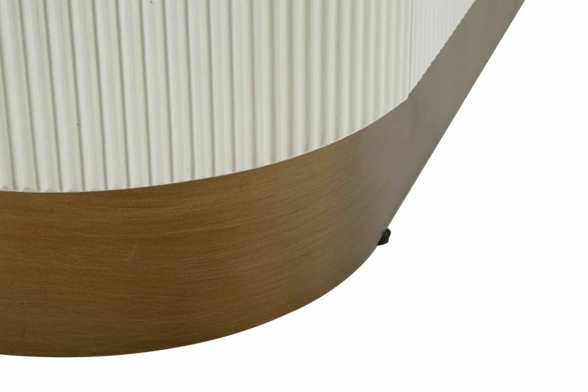 Madie|Credenze > Dmora Credenza bianca e marrone 79x48x67h cm 2 ante - Kolinsky Marrone, Bianco Noce