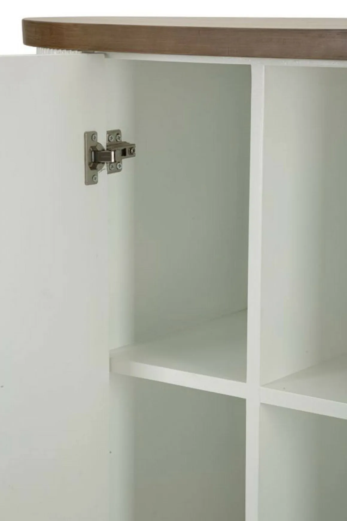 Madie|Credenze > Dmora Credenza bianca e marrone 79x48x67h cm 2 ante - Kolinsky Marrone, Bianco Noce