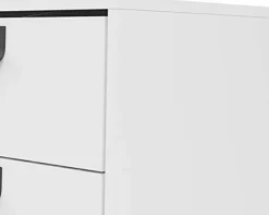 Cucina|Madie > Dmora Credenza bianca e nera 150x30x80h cm 2 ante - Basilia Nero, Bianco