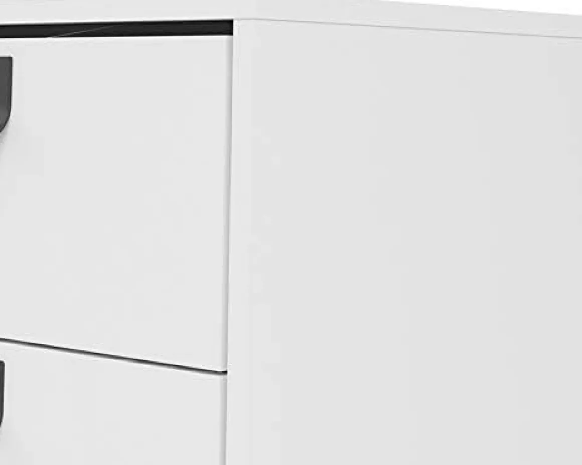 Cucina|Madie > Dmora Credenza bianca e nera 150x30x80h cm 2 ante - Basilia Nero, Bianco