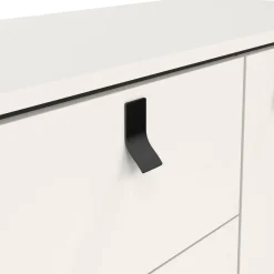 Credenza bianca e nera 150x40x72h cm 2 ante e 2 cassetti - Manyi