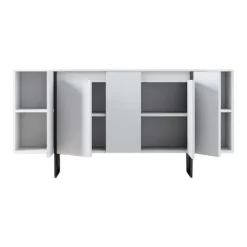 Credenza bianca e nera 160x35x80h cm 4 ante - Arta