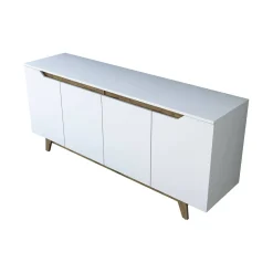 Credenza bianca e noce 180x45x78h cm 4 ante - Ascaro