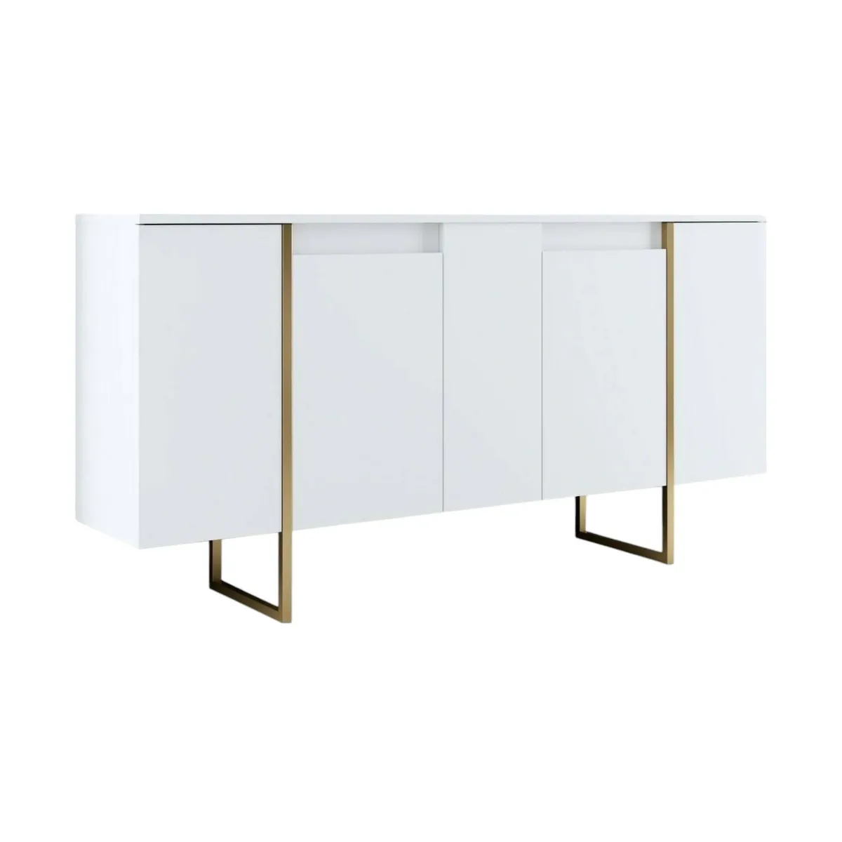 Cucina|Madie > Dmora Credenza bianca e oro elegante 160x35x80h cm 4 ante - Arta Oro, Bianco