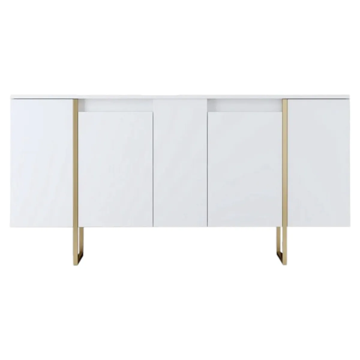 Cucina|Madie > Dmora Credenza bianca e oro elegante 160x35x80h cm 4 ante - Arta Oro, Bianco
