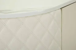 Madie|Credenze > Dmora Credenza bianca e oro 120x40x85h cm 2 ante e 4 cassetti - Grotte Oro, Bianco