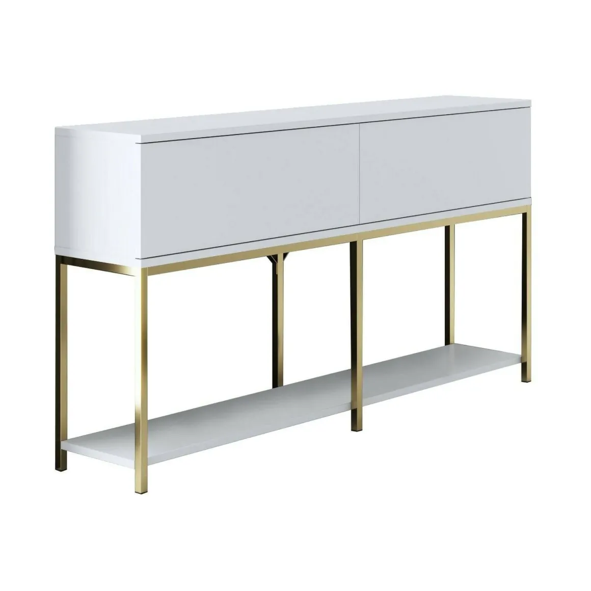 Credenza bianca e oro 150x30x80h cm 2 ante - Basilia