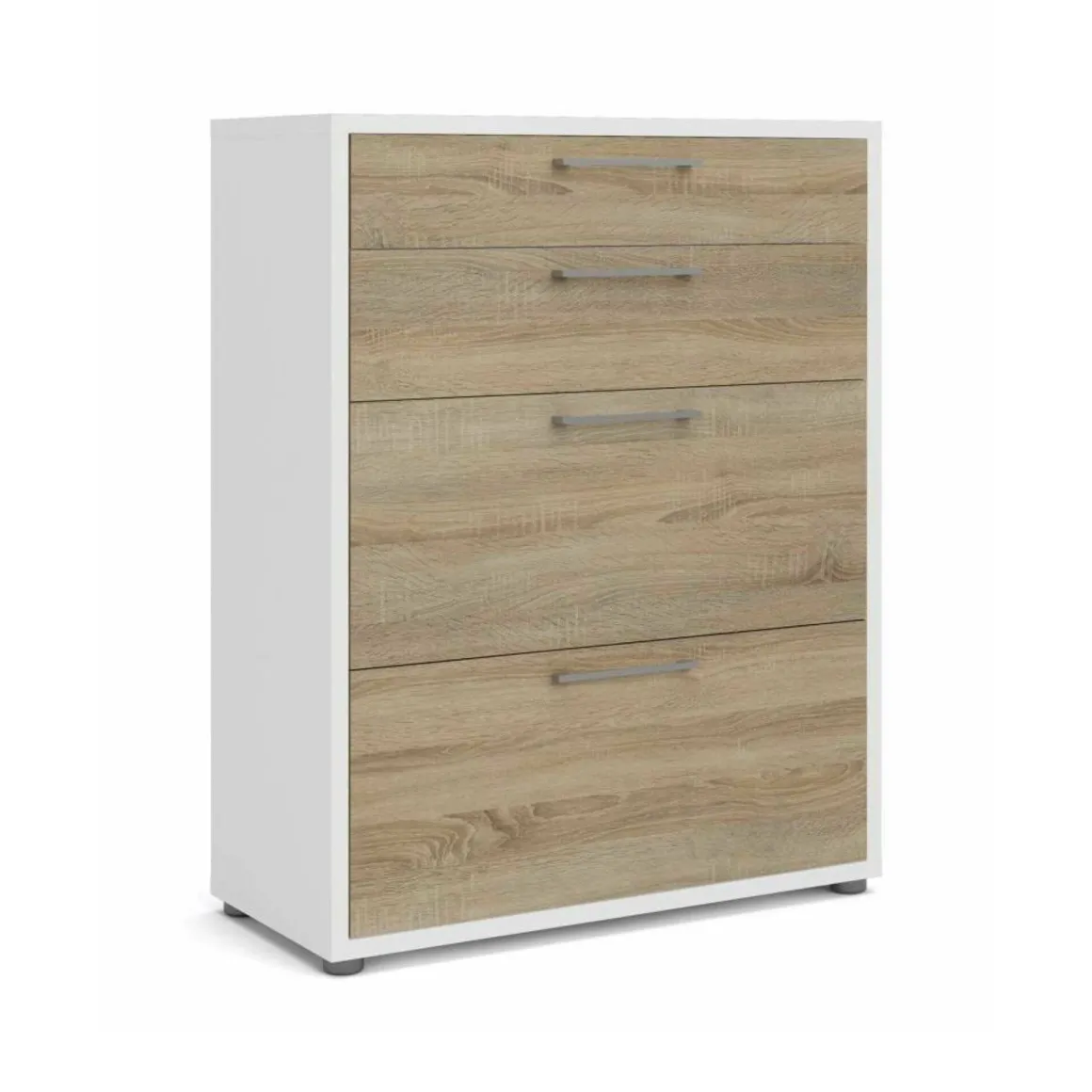 Credenza bianca e quercia 89x40x113h cm 4 cassetti - Anghiari