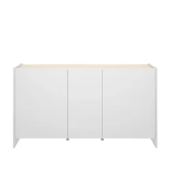 Cucina|Madie > Dmora Credenza bianca e rovere 150x41x76h cm 3 ante - Crisantemo Marrone, Bianco Rovere