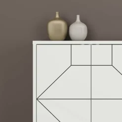 Credenza bianca 184x35x77h cm 6 ante - Africo