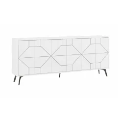 Credenza bianca 184x35x77h cm 6 ante - Africo