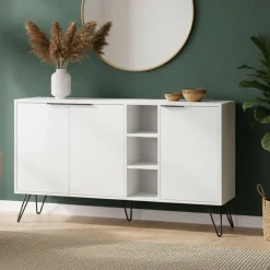 Credenza bianca 142x35x83h cm 3 ante - Alin