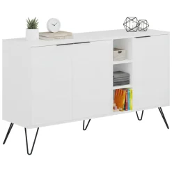 Credenza bianca 142x35x83h cm 3 ante - Alin