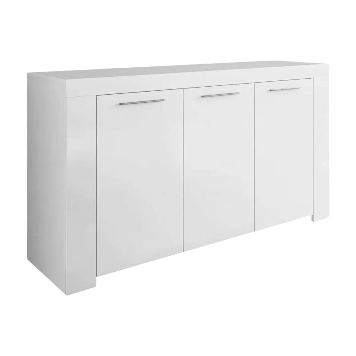 Cucina|Madie > Dmora Credenza bianca 144x42x80h cm 3 ante - Amaculi Bianco
