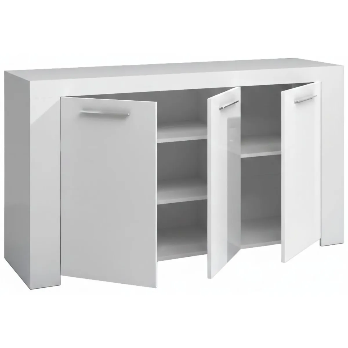 Cucina|Madie > Dmora Credenza bianca 144x42x80h cm 3 ante - Amaculi Bianco