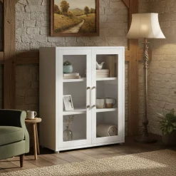 Credenza bianca 89x40x113h cm 2 ante - Ampezzo