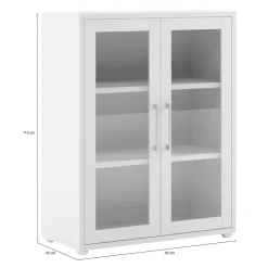 Credenza bianca 89x40x113h cm 2 ante - Ampezzo