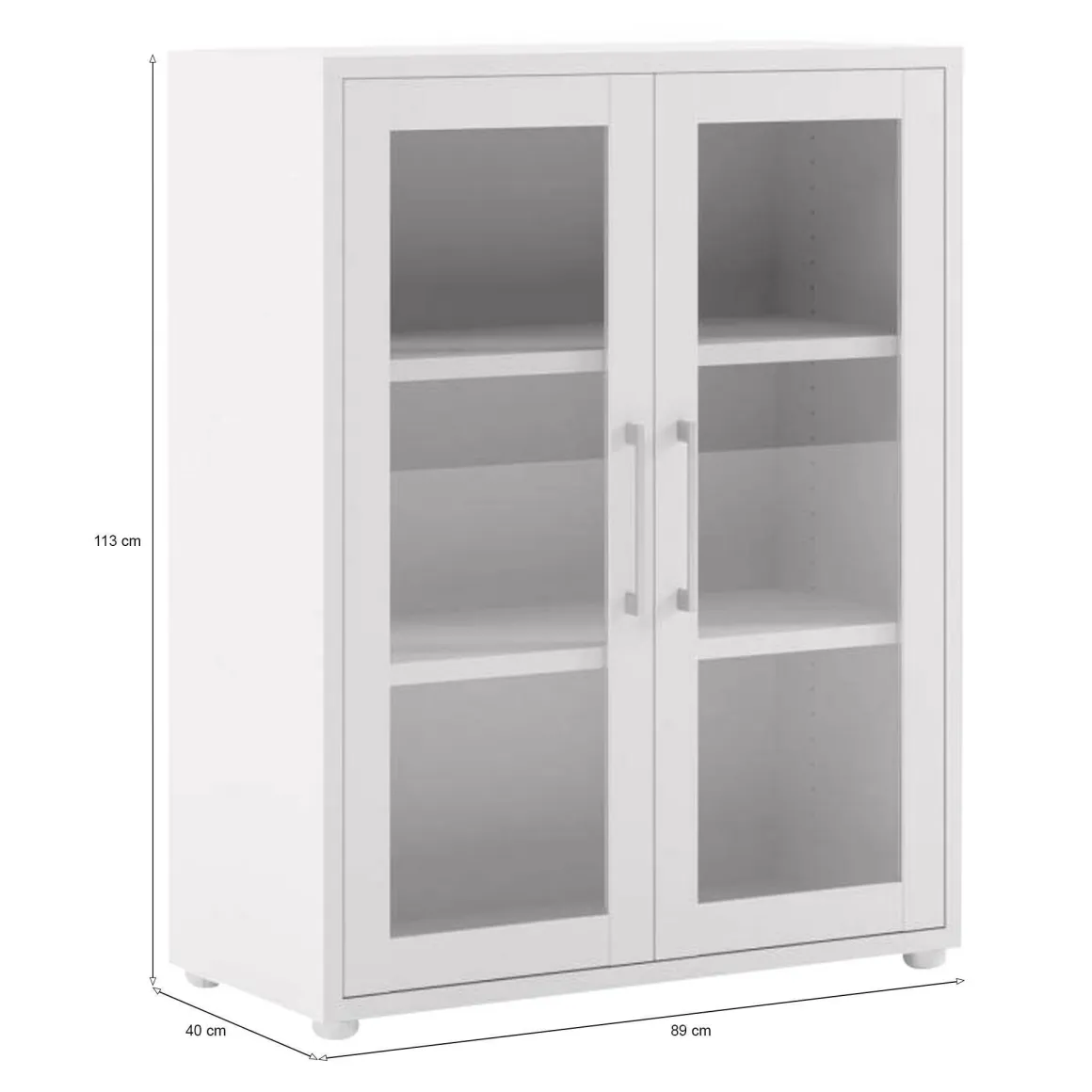Credenza bianca 89x40x113h cm 2 ante - Ampezzo