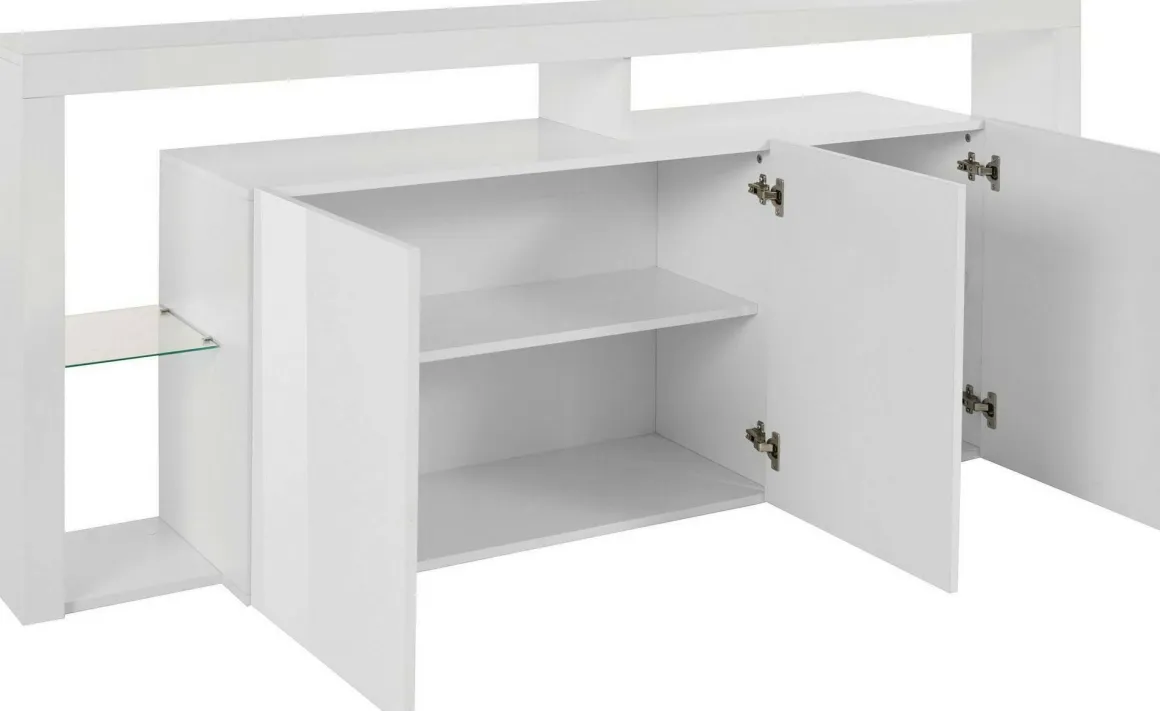 Credenza bianca 200x40x80h cm 3 ante - Andaleiv